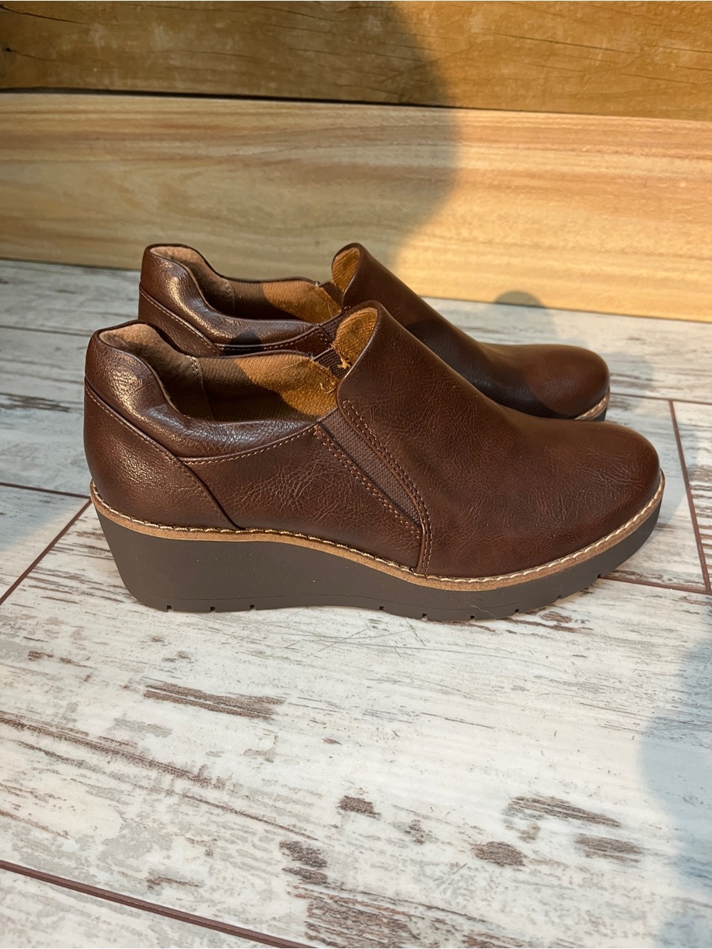 Eurosoft Fabri Wedge Slip On Loafer Boots Womens 7.5M Dark Brown Comfort - Picture 10 of 13